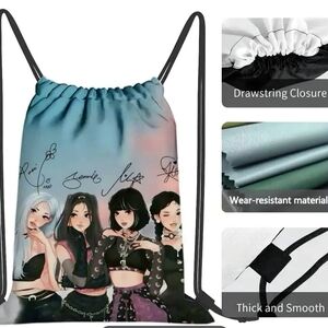 Brand New BLACKPINK Inspired K-Pop Girl Group Drawstring Backpack Double Sided
